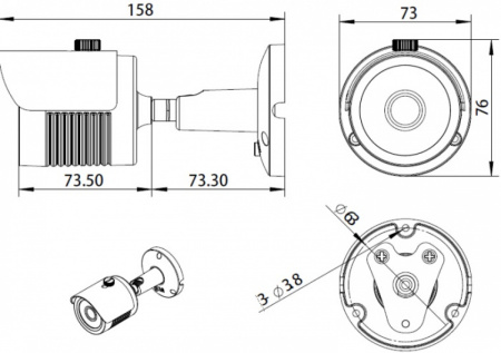 Полный комплект видеонаблюдения на 4 уличные камеры 5mpx